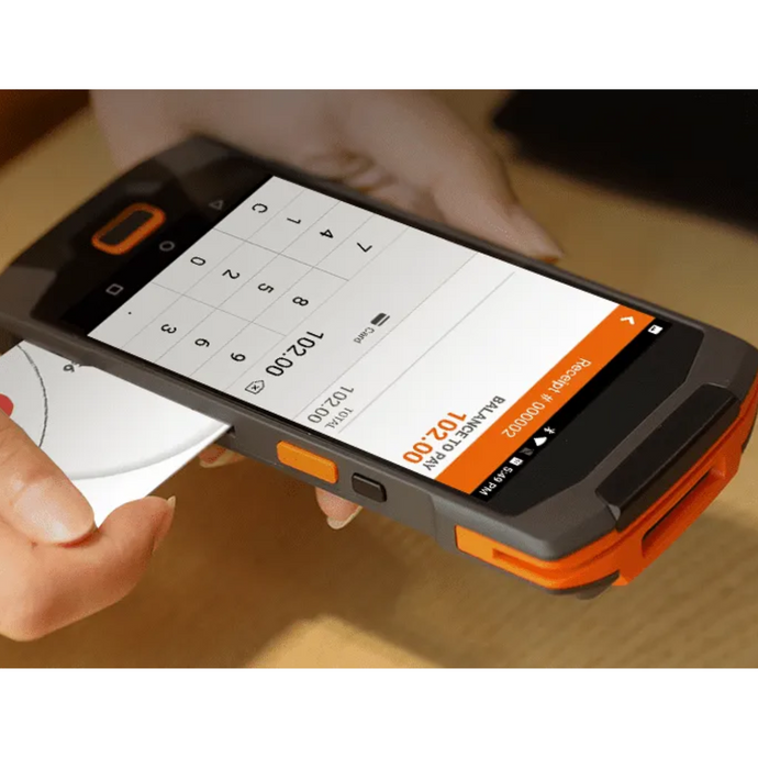 eurostop mpos on the palm of hand